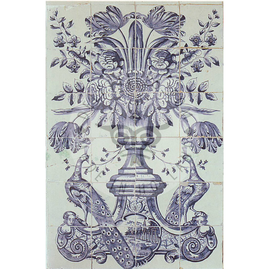 24 tile mural tulips floral panel - Delft Tiles