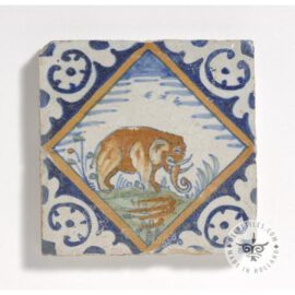 Multi color antique elephant tile #PC20