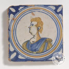 Young man 17th century old tile  #PC32