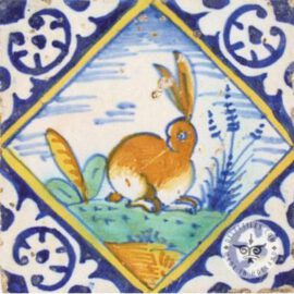 Rabit 17th century old tile  #PC33